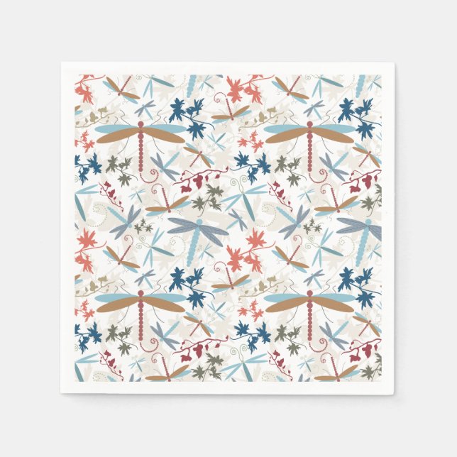 Dragonfly Multi Colored Pattern Napkins (Front)
