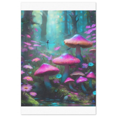 Dragonfly Mushroom Forest Tissue Paper