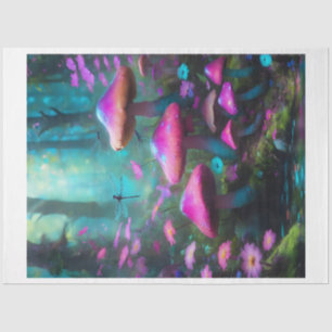 Dragonfly Mushroom Forest Tissue Paper