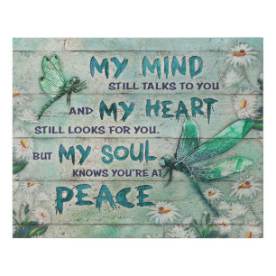 Dragonfly My Mind Still Talks To You Memorial Gift Faux Canvas Print