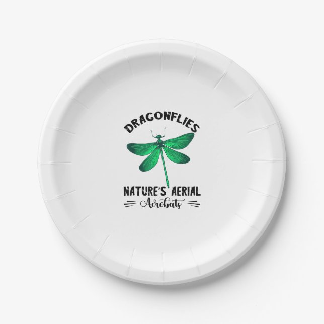 Dragonfly Nature Insect Nature's Aerial Acrobat Dr Paper Plates (Front)