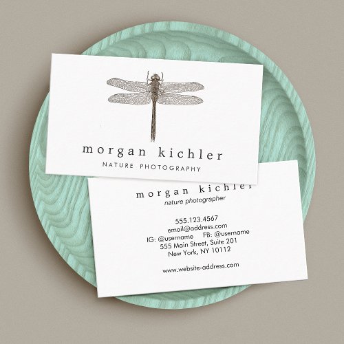 Dragonfly Nature Professional White Business Card