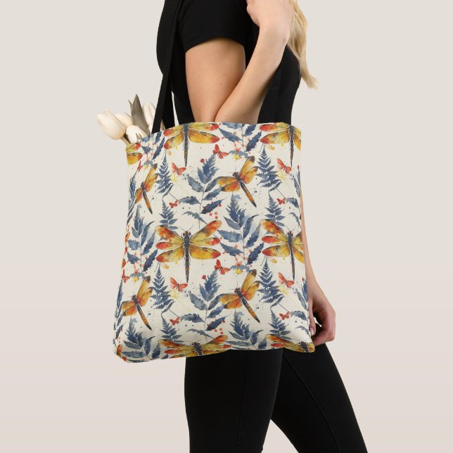Dragonfly Nature Themed Tote Bag (Close Up)