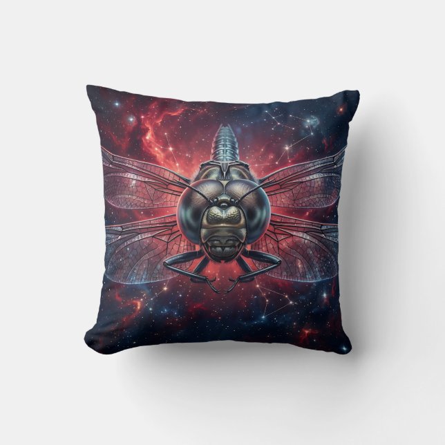 Dragonfly Nebula Throw Pillow (Front)