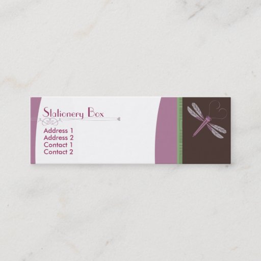 Customizable Dragonfly 'Neopolitan' Skinny Business Cards