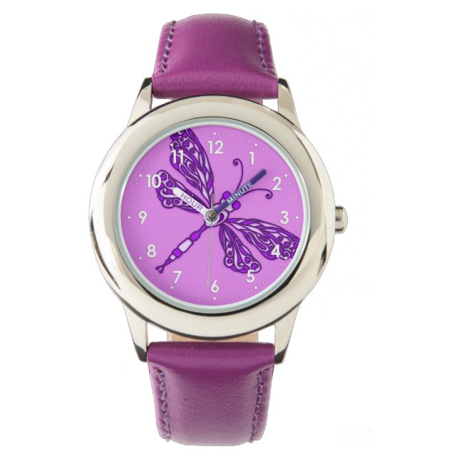 Dragonfly numbered girls watch (Front)