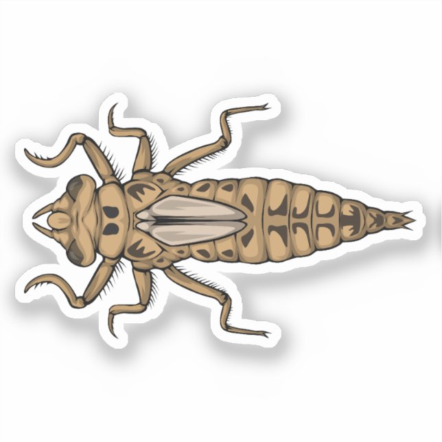 Dragonfly Nymph vector illustration Sticker (Front)