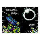 Dragonfly Observing the Total Solar Eclipse 2017 Cards (Front Horizontal)
