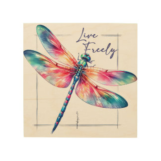 Dragonfly of Freedom Wood Wall Art