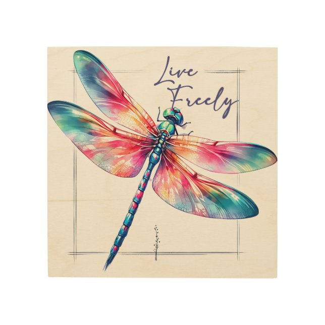 Dragonfly of Freedom Wood Wall Art (Front)
