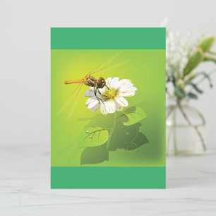 Dragonfly On A Flower Invitation
