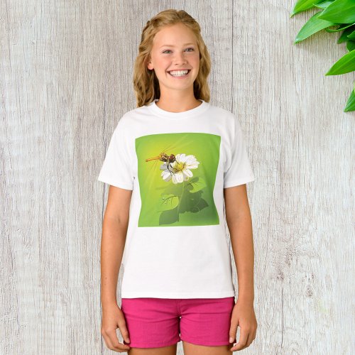 Dragonfly On A Flower T_Shirt