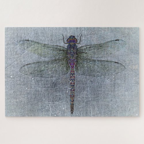 Dragonfly on Blue Background Jigsaw Puzzle