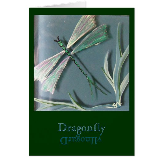 "Dragonfly on Blue Glass" (Front)