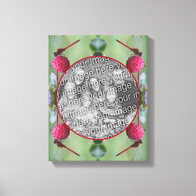 Dragonfly On Dogwood Fruit Create Your Own Photo Canvas Print (Front)