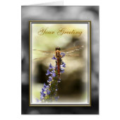 Dragonfly On Flower Card (Front)
