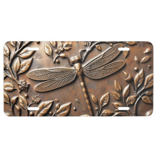 DRAGONFLY ON METAL PLAQUE LICENSE PLATE