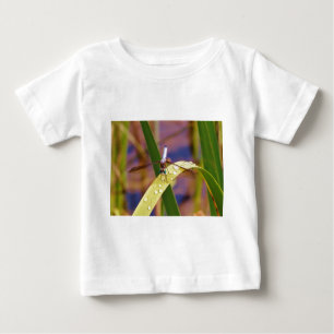 Dragonfly on raindrop leaf baby T-Shirt