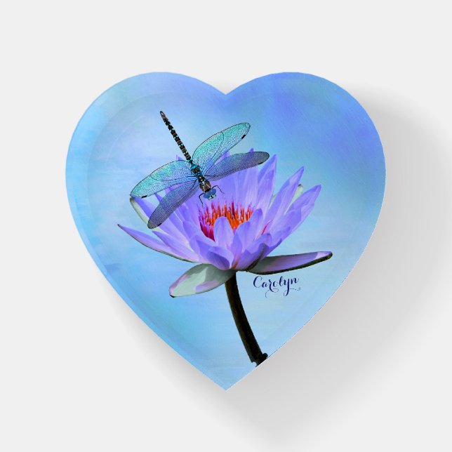 Dragonfly on Water Lily Paper Weight (Front)