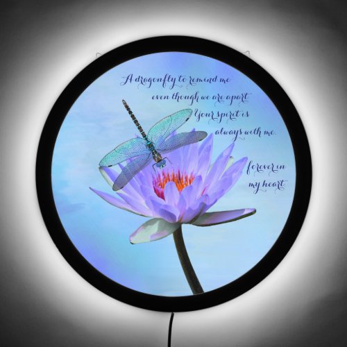 Dragonfly on Water Lily Sentimental LED Sign