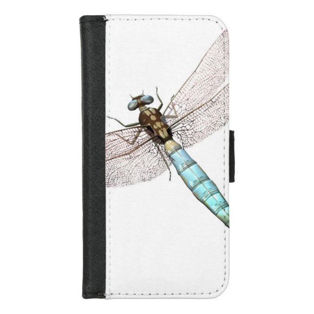 Dragonfly on White iPhone Wallet Case (Front)