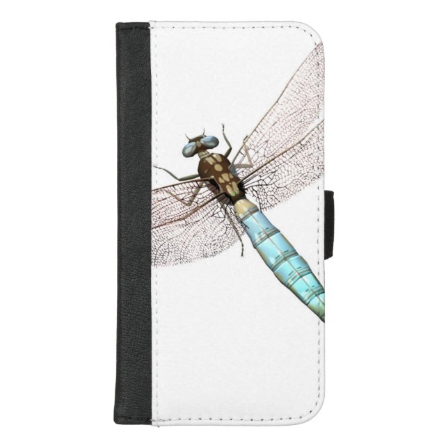 Dragonfly on White iPhone Wallet Case (Front)