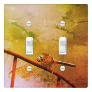Dragonfly On Wire Fence Abstract Light Switch Cover