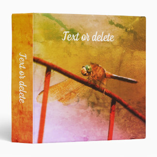 Dragonfly On Wire Fence Abstract Personalized  3 Ring Binder