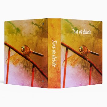 Dragonfly On Wire Fence Abstract Personalized  3 Ring Binder by SmilinEyesTreasures at Zazzle