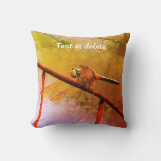 Dragonfly On Wire Fence Abstract Personalized Throw Pillow