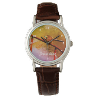 Dragonfly On Wire Fence Abstract Personalized  Watch