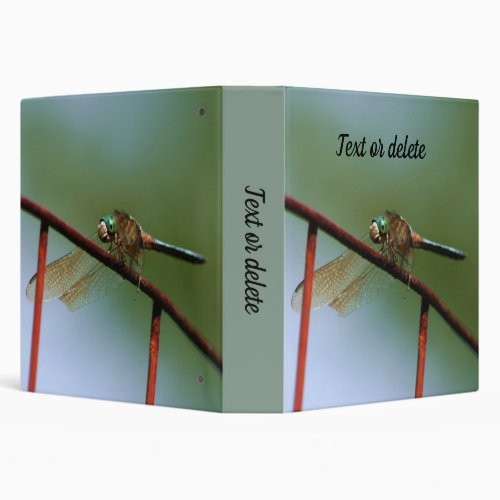 Dragonfly On Wire Fence Close Personalized 3 Ring Binder
