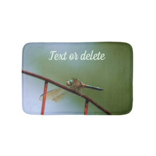 Dragonfly On Wire Fence Close Up Personalized Bath Mat