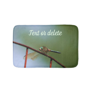 Dragonfly On Wire Fence Close Up Personalized Bath Mat
