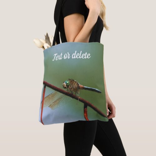 Dragonfly On Wire Fence Close Up Personalized Tote Bag