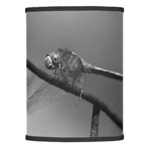 Dragonfly On Wire Fence In Black And White Lamp Shade