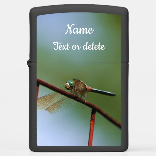 Dragonfly On Wire Fence Personalized Zippo Lighter