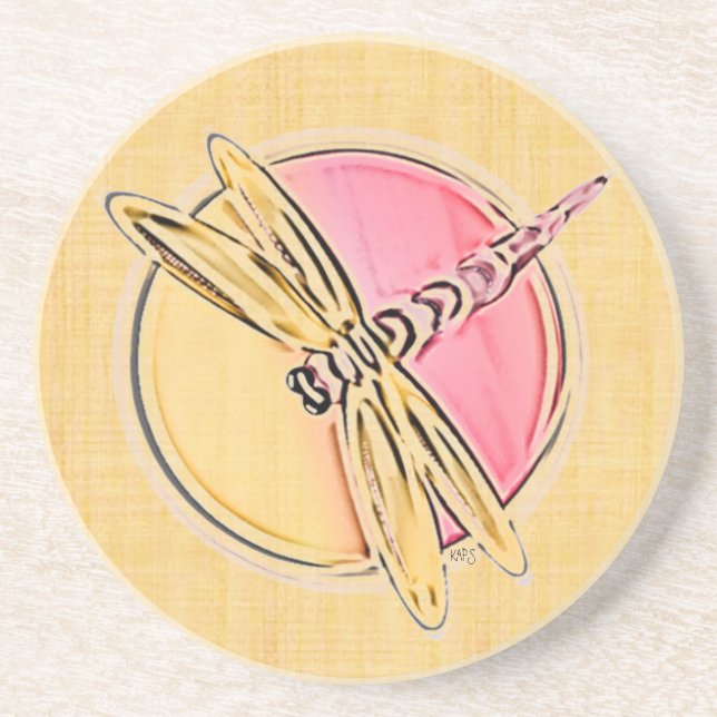 Dragonfly Outline Drink Coaster (Front)