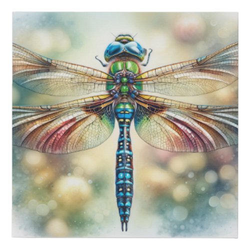 Dragonfly Overleaf IREF570 _ Watercolor Faux Canvas Print