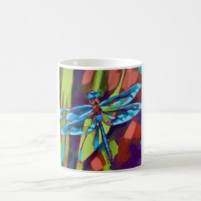 Dragonfly Painting - Gift for Insect Lovers Coffee Mug (Center)