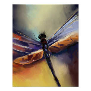 Dragonfly painting poster