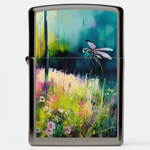dragonfly painting  zippo lighter