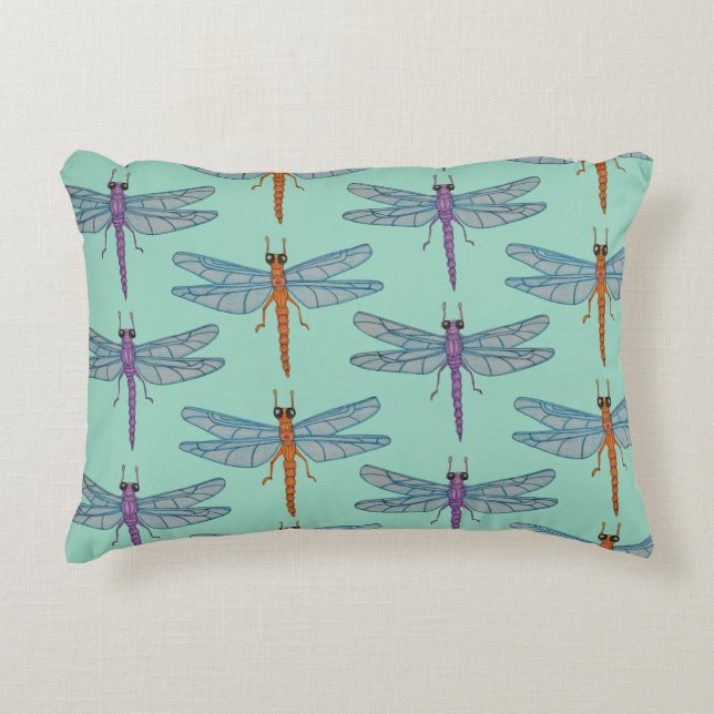 Dragonfly pattern accent pillow (Front)