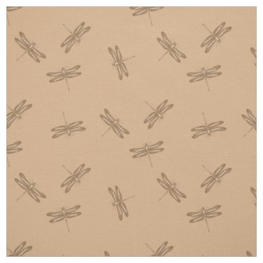 Dragonfly Pattern Fabric | Brown Dragonfly Print