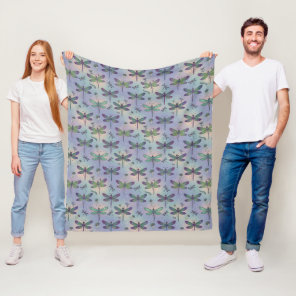 Dragonfly Pattern Fleece Blanket
