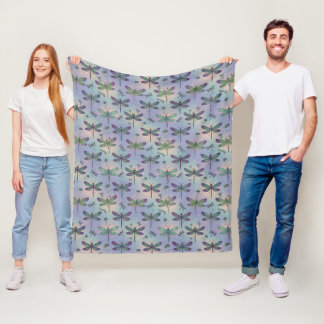 Dragonfly Pattern Fleece Blanket