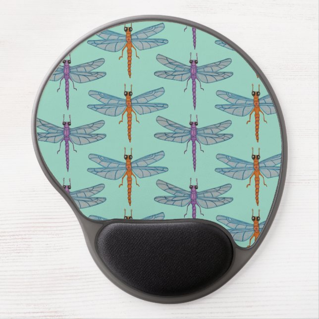 Dragonfly pattern gel mouse pad (Front)