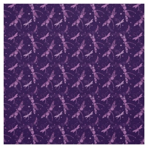 Dragonfly pattern in purple color fabric
