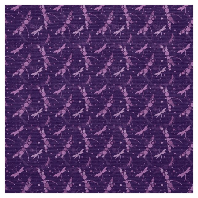 Dragonfly pattern in purple color fabric (Swatch)
