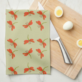 Dragonfly pattern kitchen towel